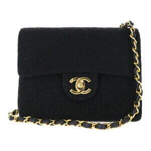 Chanel Matelasse Jersey Chain Shoulder Bag Black